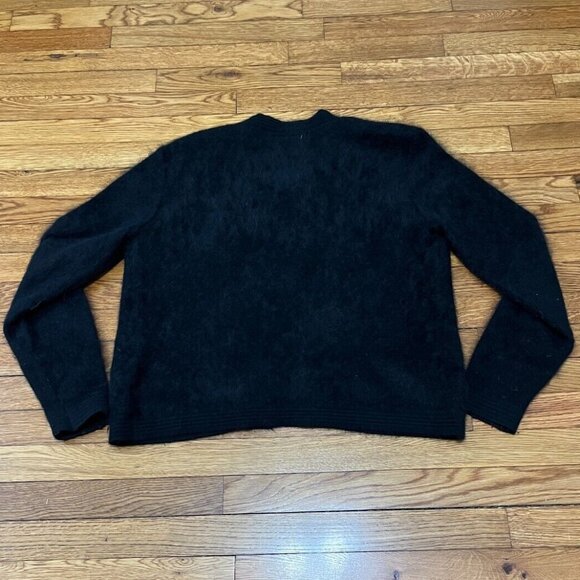 Vintage Talk of the Walk Evening Mohair Open Front Jacket Size XL Black Rabbit - Picture 5 of 5